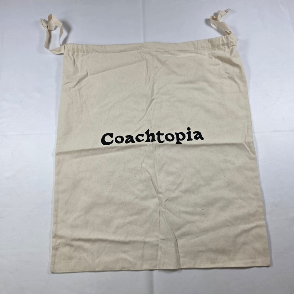 Coachtopia Large Cotton Drawstring Dust Bag Cream Canvas Logo 19.5x24